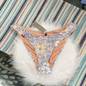 J. Crew mid rise high cut cheeky coverage bikini bottom size small multi color